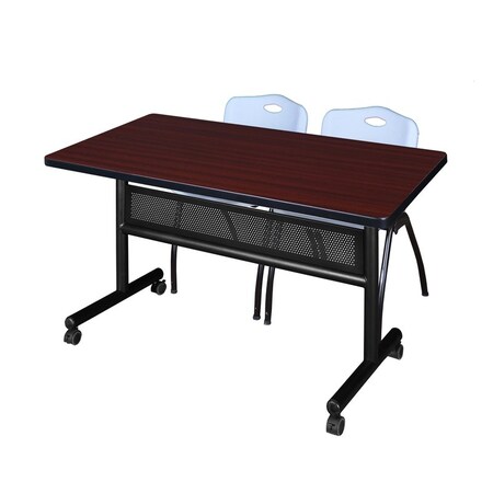 Kobe Rectangle Mobile table, 48" W, 29" H, Laminate Top, Mahogany MKFTM4830MH47GY